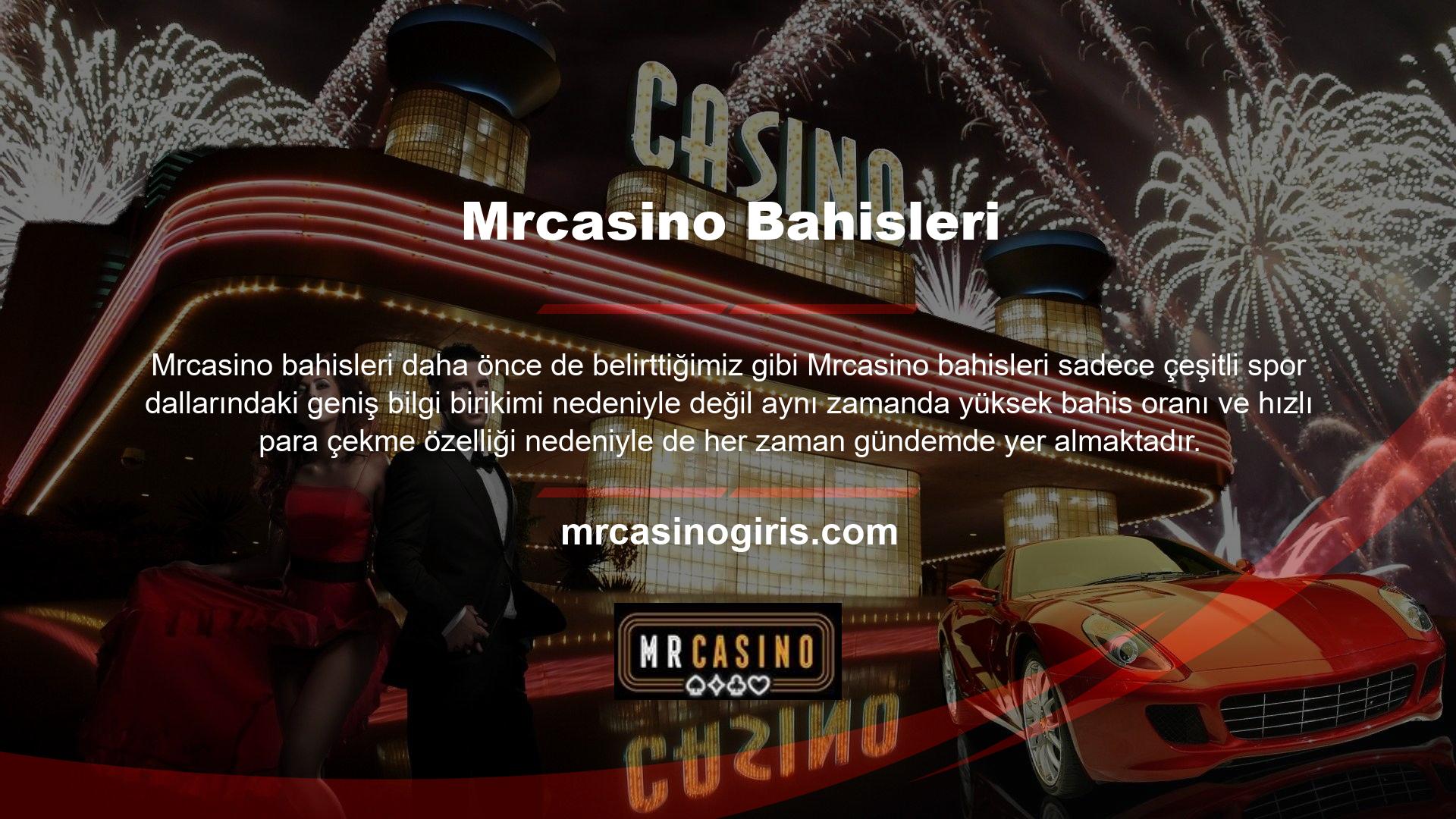 Mrcasino canlı bahis bölümüne giriş yaptığınızda bahis yapılabilecek günlük spor seçeneklerini görebileceksiniz